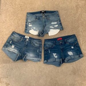Bundle - 3 pair of distressed shorts, lightly worn